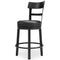 Valebeck - Black - Uph Swivel Barstool (1/cn)-Washburn's Home Furnishings