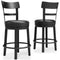 Valebeck - Black - Uph Swivel Barstool (1/cn)-Washburn's Home Furnishings