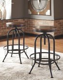 Valebeck - Brown/black - Bar Height Bar Stool (set Of 2)-Washburn's Home Furnishings