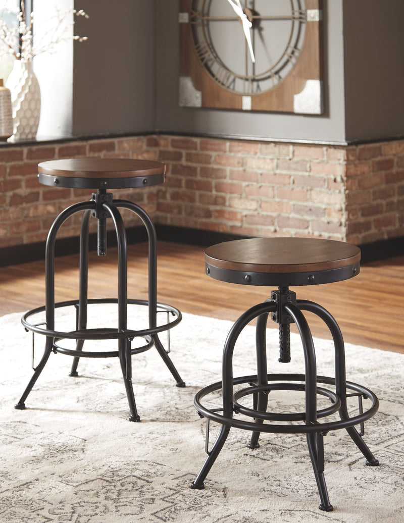 Valebeck - Brown/black - Bar Height Bar Stool (set Of 2)-Washburn's Home Furnishings