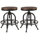 Valebeck - Brown/black - Swivel Barstool (2/cn)-Washburn's Home Furnishings