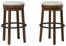 Valebeck - Brown/black - Tall Uph Swivel Stool (1/cn)-Washburn's Home Furnishings