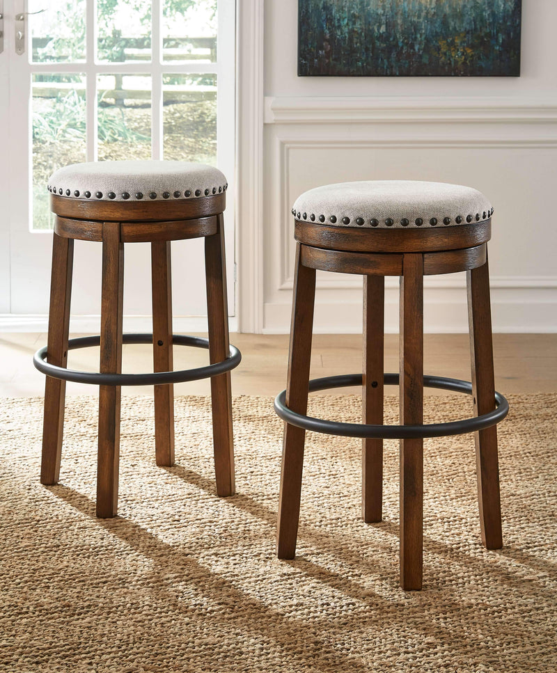 Valebeck - Brown/black - Tall Uph Swivel Stool (1/cn)-Washburn's Home Furnishings