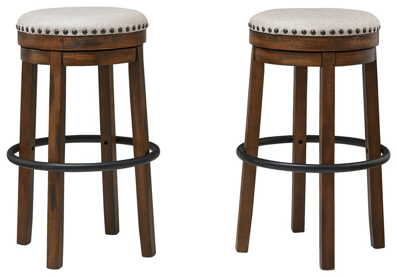 Valebeck - Brown/black - Tall Uph Swivel Stool (1/cn)-Washburn's Home Furnishings