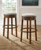 Valebeck - Brown/black - Tall Uph Swivel Stool (1/cn)-Washburn's Home Furnishings