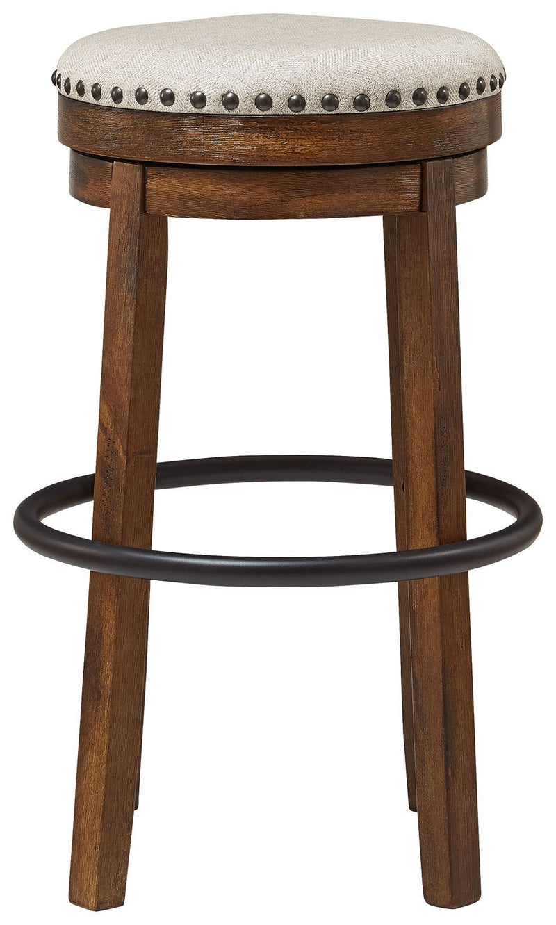 Valebeck - Brown/black - Tall Uph Swivel Stool (1/cn)-Washburn's Home Furnishings