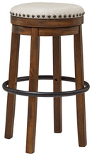 Valebeck - Brown/black - Tall Uph Swivel Stool (1/cn)-Washburn's Home Furnishings