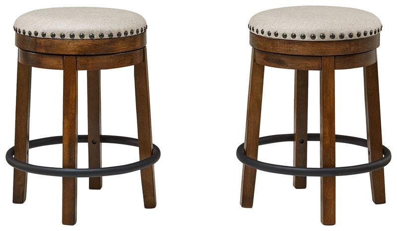 Valebeck - Brown/black - Uph Swivel Stool (1/cn)-Washburn's Home Furnishings