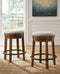 Valebeck - Brown/black - Uph Swivel Stool (1/cn)-Washburn's Home Furnishings