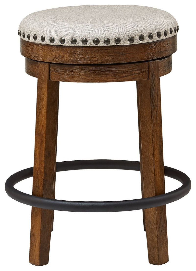 Valebeck - Brown/black - Uph Swivel Stool (1/cn)-Washburn's Home Furnishings