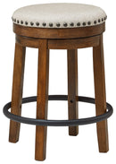 Valebeck - Brown/black - Uph Swivel Stool (1/cn)-Washburn's Home Furnishings