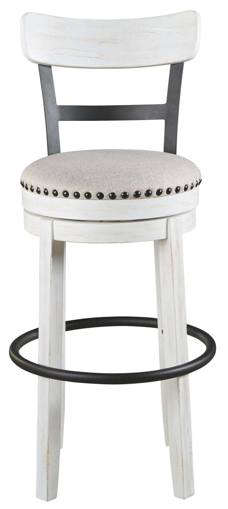 Valebeck - White - Tall Uph Swivel Barstool(1/cn)-Washburn's Home Furnishings