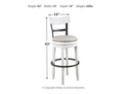 Valebeck - White - Tall Uph Swivel Barstool(1/cn)-Washburn's Home Furnishings