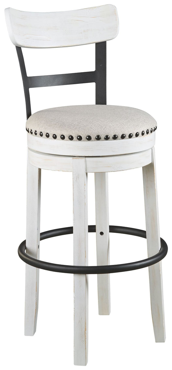 Valebeck - White - Tall Uph Swivel Barstool(1/cn)-Washburn's Home Furnishings