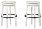 Valebeck - White/black - Tall Uph Swivel Stool (1/cn)-Washburn's Home Furnishings