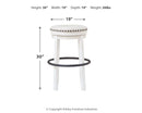 Valebeck - White/black - Tall Uph Swivel Stool (1/cn)-Washburn's Home Furnishings