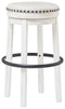 Valebeck - White/black - Tall Uph Swivel Stool (1/cn)-Washburn's Home Furnishings