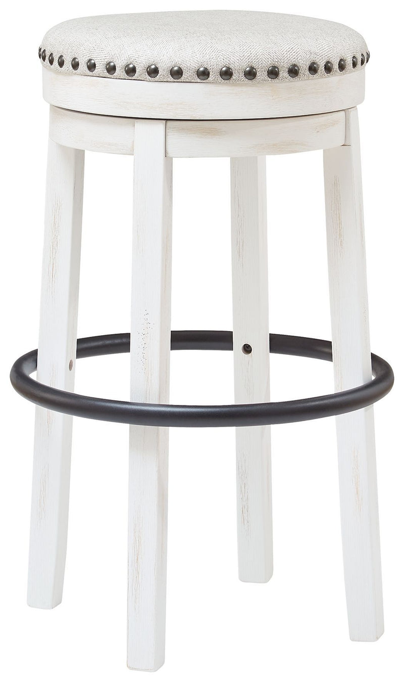 Valebeck - White/black - Tall Uph Swivel Stool (1/cn)-Washburn's Home Furnishings