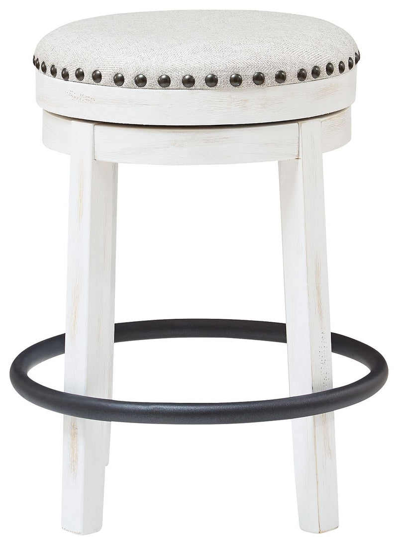 Valebeck - White/black - Uph Swivel Stool (1/cn)-Washburn's Home Furnishings