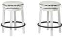 Valebeck - White/black - Uph Swivel Stool (1/cn)-Washburn's Home Furnishings