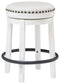 Valebeck - White/black - Uph Swivel Stool (1/cn)-Washburn's Home Furnishings