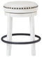 Valebeck - White/black - Uph Swivel Stool (1/cn)-Washburn's Home Furnishings