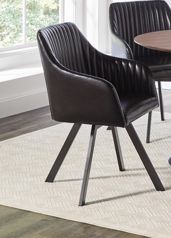 Veena - Black - Swivel Dining Chair-Washburn's Home Furnishings