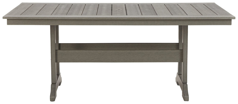 Visola - Gray - Rect Dining Table W/umb Opt-Washburn's Home Furnishings