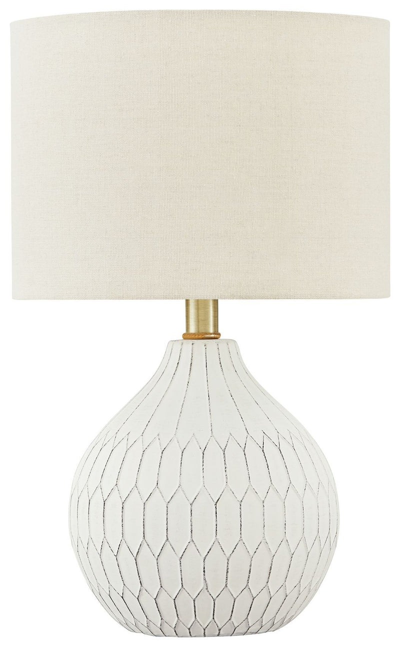 Wardmont - White - Ceramic Table Lamp (1/cn)-Washburn's Home Furnishings