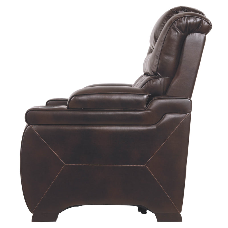 Warnerton - Brown Dark - Pwr Recliner/adj Headrest-Washburn's Home Furnishings