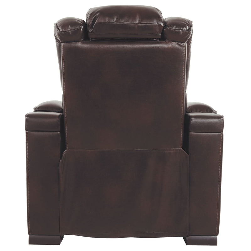 Warnerton - Brown Dark - Pwr Recliner/adj Headrest-Washburn's Home Furnishings