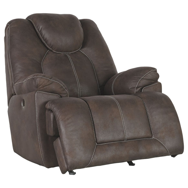 Warrior - Brown Dark - Power Rocker Recliner-Washburn's Home Furnishings