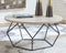 Waylowe - Light Brown/black - Round Cocktail Table-Washburn's Home Furnishings