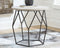 Waylowe - Light Brown/black - Round End Table-Washburn's Home Furnishings