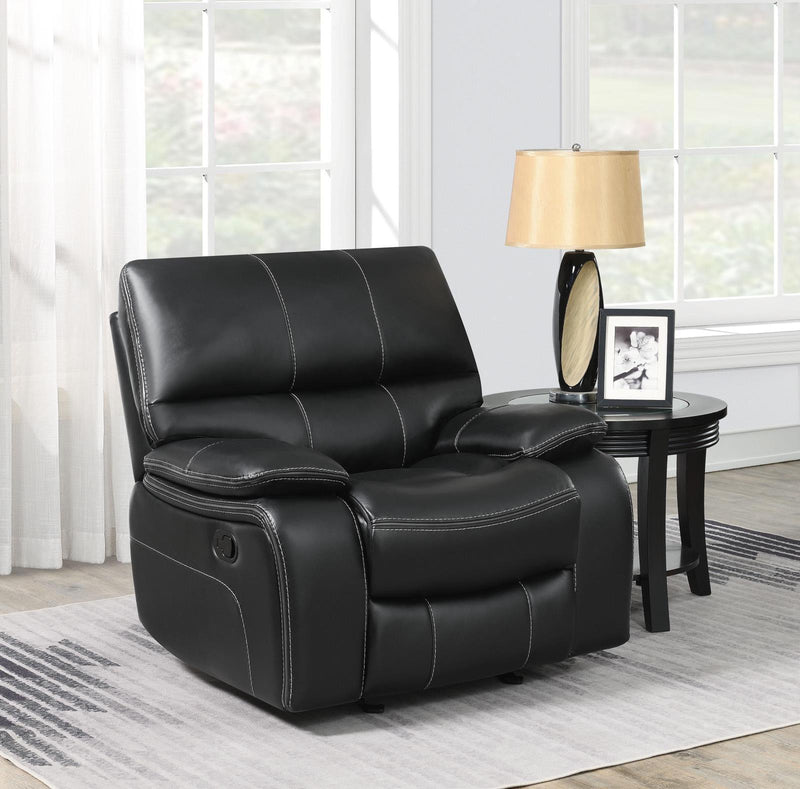 Weissman - Motion Glider Recliner - Black-Washburn's Home Furnishings