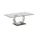 Willemse - Glass Top Coffee Table - Pearl Silver-Washburn's Home Furnishings