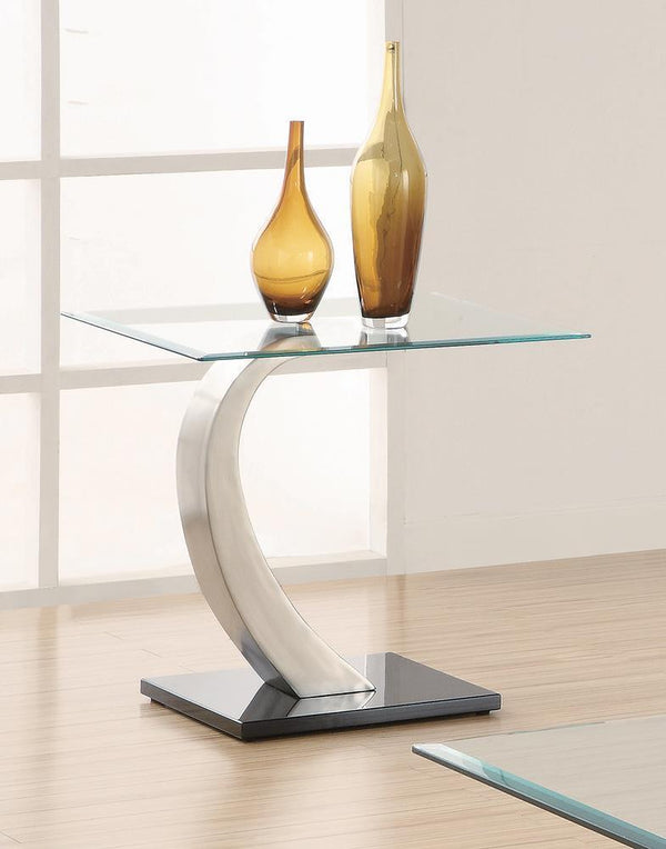 Willemse - Glass Top End Table - Pearl Silver-Washburn's Home Furnishings