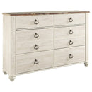 Willowton - Brown / Beige / White - Six Drawer Dresser-Washburn's Home Furnishings