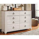 Willowton - Brown / Beige / White - Six Drawer Dresser-Washburn's Home Furnishings