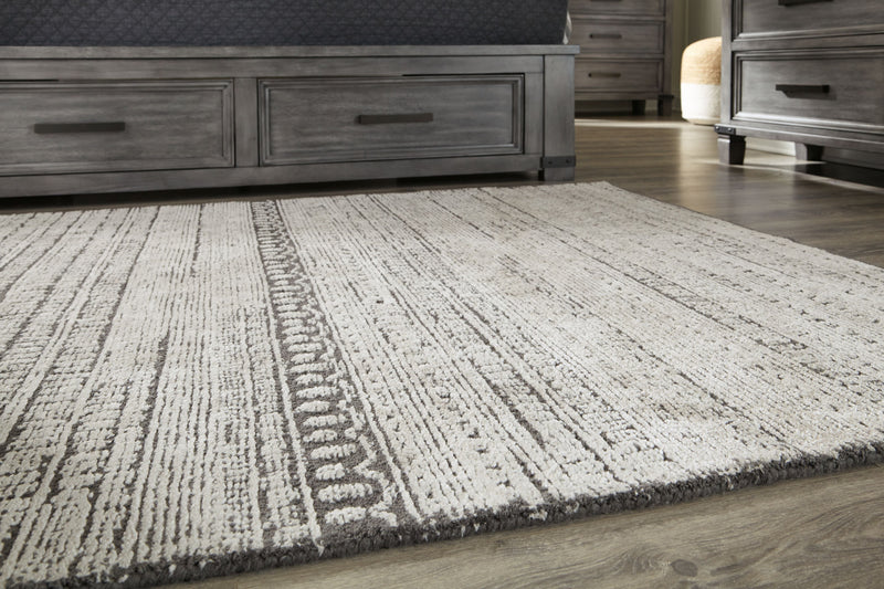 Wimgrove - Taupe/charcoal - Medium Rug-Washburn's Home Furnishings