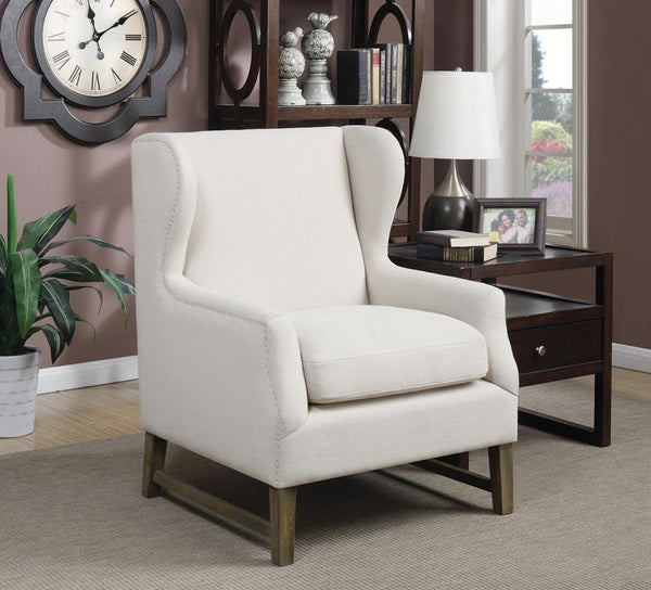 Wing Back Accent Chair - White-Washburn's Home Furnishings