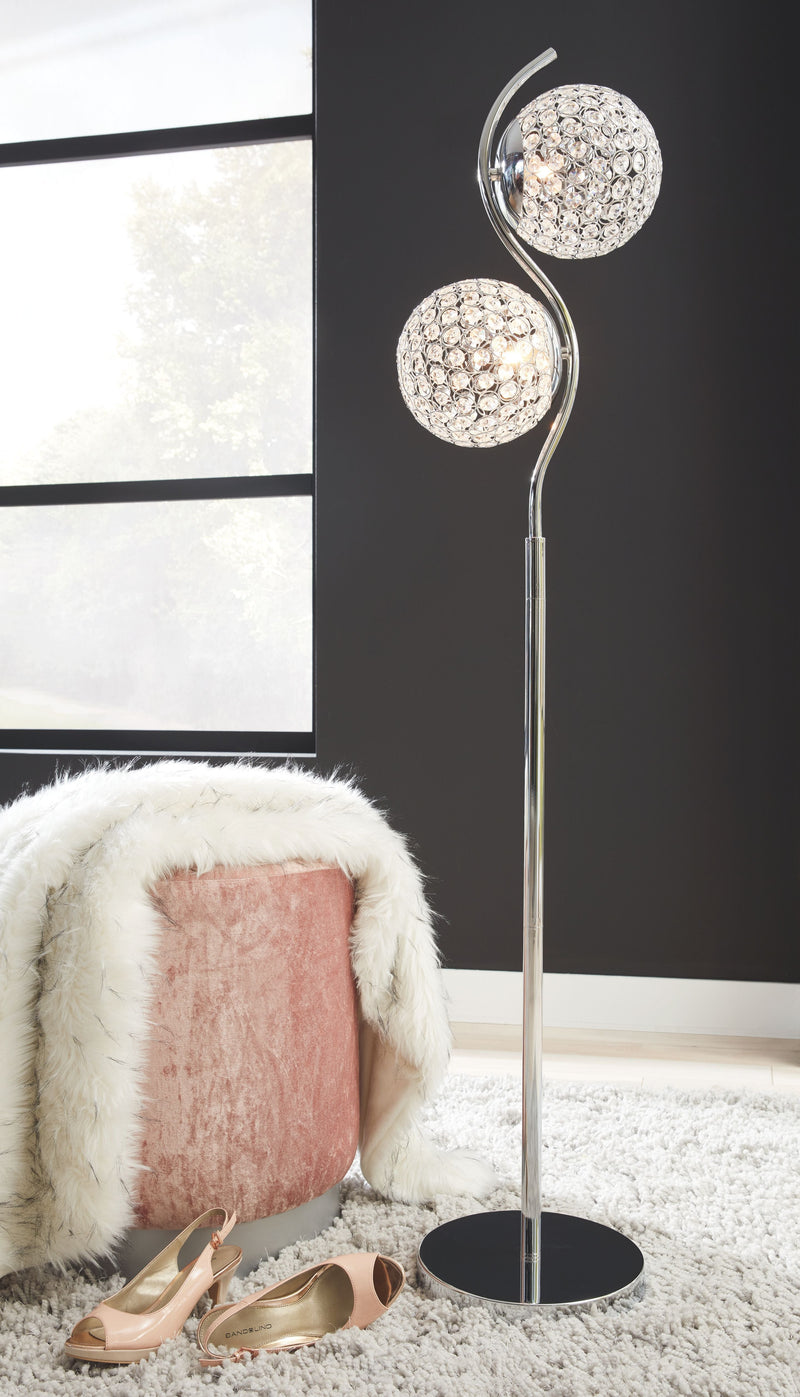 Winter - Clear/silver Finish - Metal Floor Lamp (1/cn)-Washburn's Home Furnishings