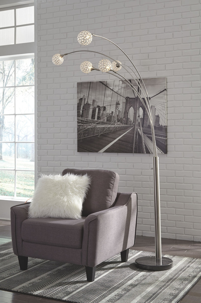 Winter - Silver Finish - Metal Arc Lamp (1/cn)-Washburn's Home Furnishings