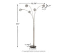 Winter - Silver Finish - Metal Arc Lamp (1/cn)-Washburn's Home Furnishings