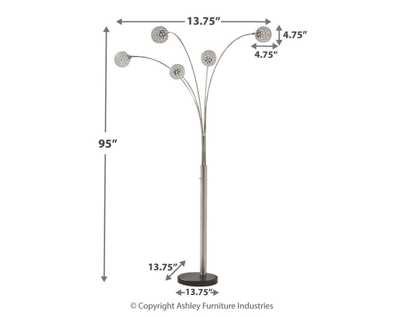 Winter - Silver Finish - Metal Arc Lamp (1/cn)-Washburn's Home Furnishings