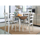 Woodanville - Cream/Brown - Round DRM Drop Leaf Table-Washburn's Home Furnishings