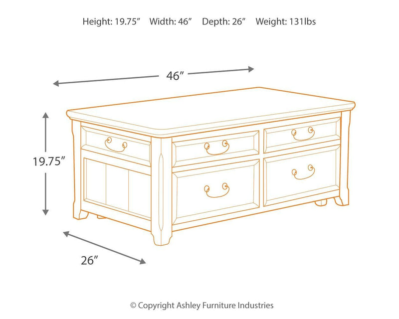 Woodboro - Dark Brown - Lift Top Cocktail Table-Washburn's Home Furnishings