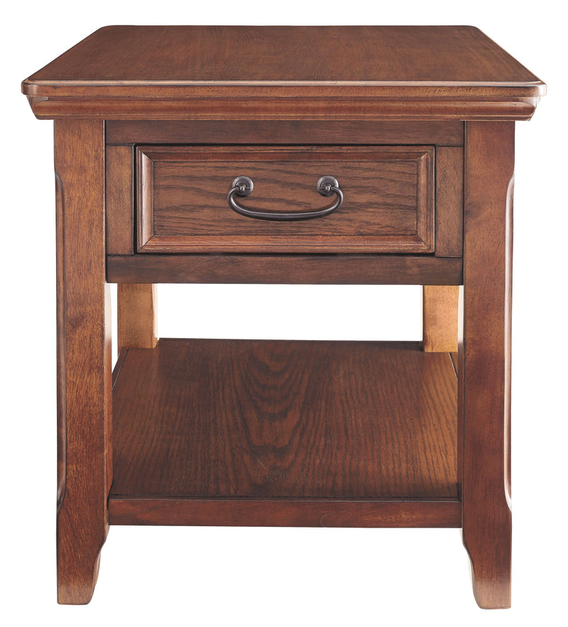 Woodboro - Dark Brown - Rectangular End Table-Washburn's Home Furnishings