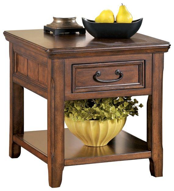 Woodboro - Dark Brown - Rectangular End Table-Washburn's Home Furnishings