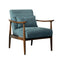 Wooden Arm Accent Chair - Blue-Washburn's Home Furnishings